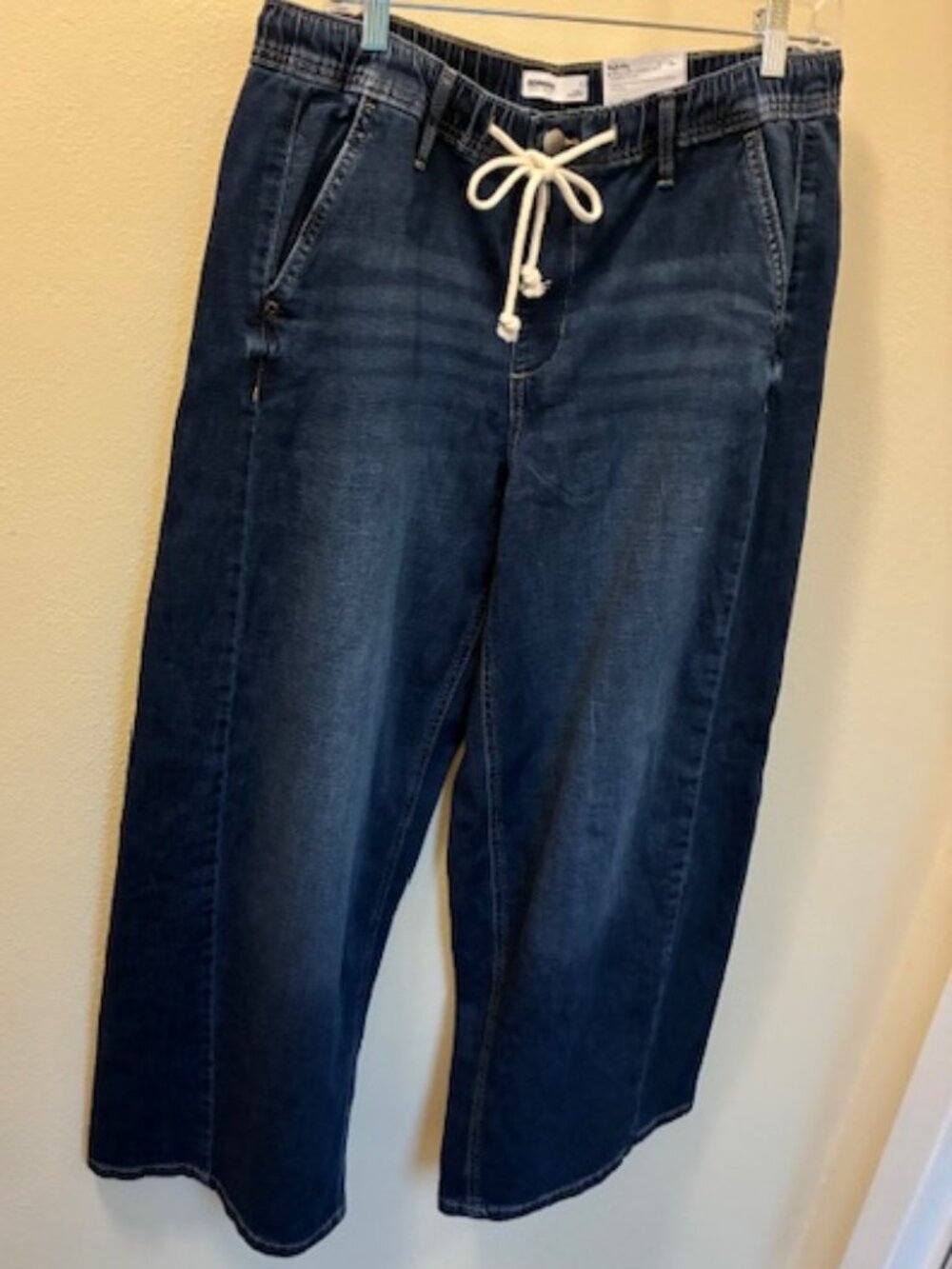Sonoma ladies pull-on jeans high rise wide leg size L
